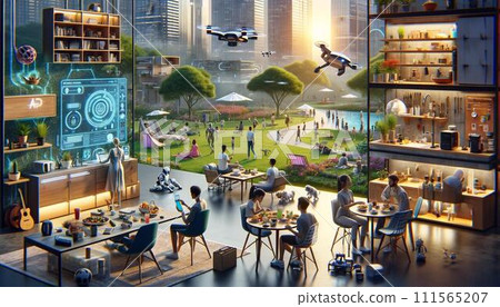 Life-related applications in the AI era Robot Artificial Intelligence Medical Information Communication Shopping Home Transportation Network Network Communication Leisure 111565207