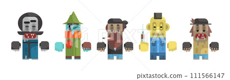 Antisocial People Icon Flat Primitive Stylized Graphic Design Vector Set Antisocial People Icon Flat Primitive Stylized Graphic Design Vector Set 111566147