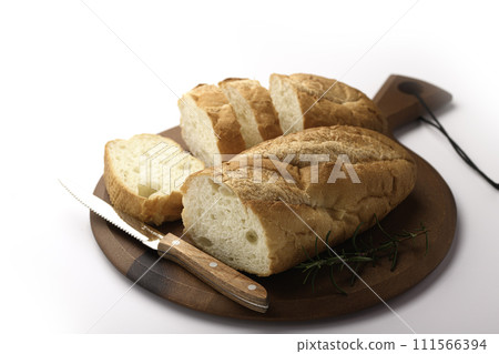 French bread (baguette) white background 111566394