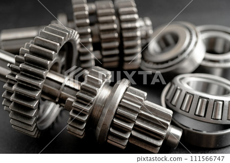 Gear and cogs wheels, clock mechanism, brass metal engine industrial. Gear and cogs wheels, clock mechanism, brass metal engine industrial. 111566747