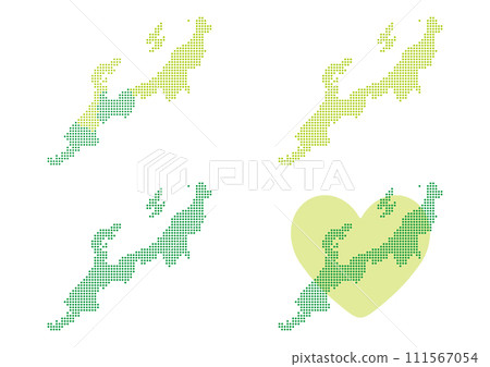 由圓點組成的北陸地圖插圖 111567054
