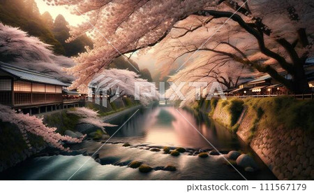 Cherry blossom material Various postures of cherry blossoms Beautiful scenery Scenery Sakura tree Sakura park Cherry blossoms in full bloom 111567179