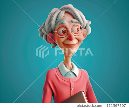 A woman checking something based on a file 111567507