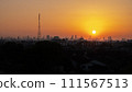 Bangkok (Thailand) 14022024- Sunset cityscape view with beautiful sky. Colorful cloud and sky sunset. 111567513