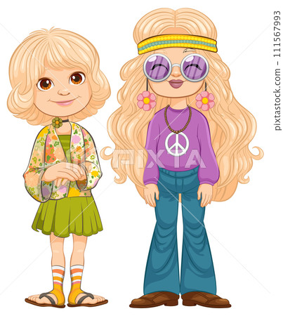 Groovy Seventies Fashion Friends 111567993