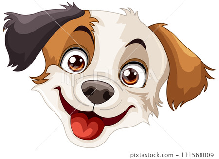Cheerful Cartoon Dog Face Cheerful Cartoon Dog Face 111568009