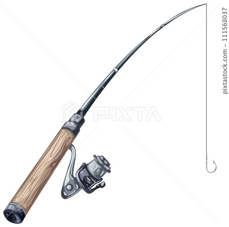 Realistic Fishing Rod Vector Illustration 111568037