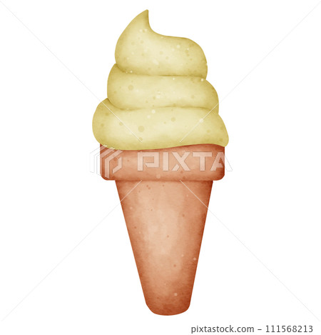 Cartoon watercolor ice cream cone 111568213