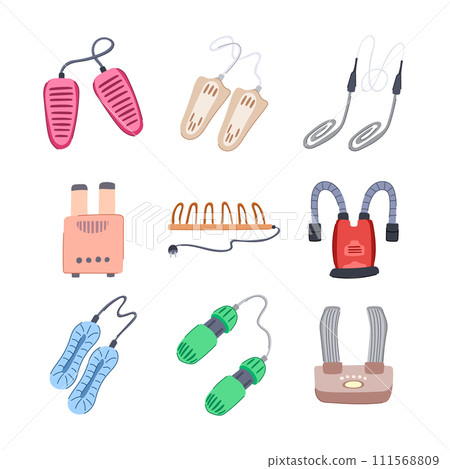 shoe dryer electric set cartoon vector illustration shoe dryer electric set cartoon vector illustration 111568809