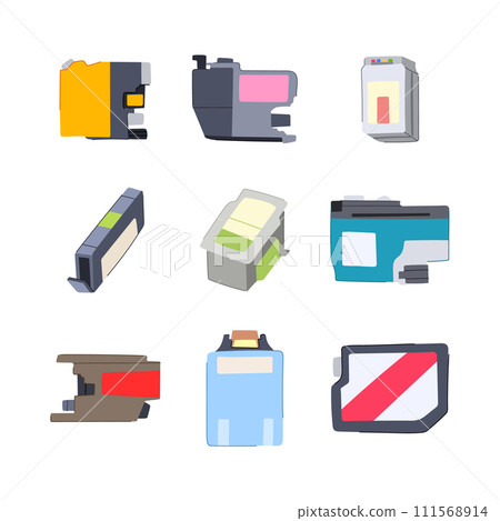ink cartridge set cartoon vector illustration ink cartridge set cartoon vector illustration 111568914