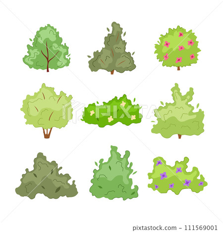 garden shrub set cartoon vector illustration garden shrub set cartoon vector illustration 111569001