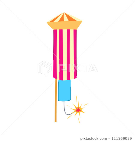 sparkle firework rocket cartoon vector illustration 111569059