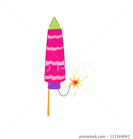 party firework rocket cartoon vector illustration 111569061