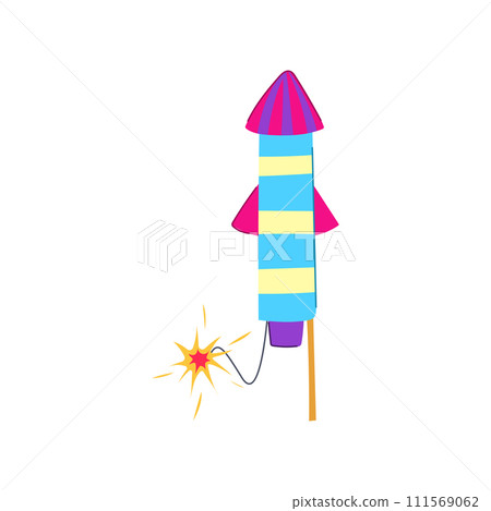 firecracker firework rocket cartoon vector illustration 111569062