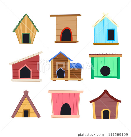 dog house set cartoon vector illustration dog house set cartoon vector illustration 111569109