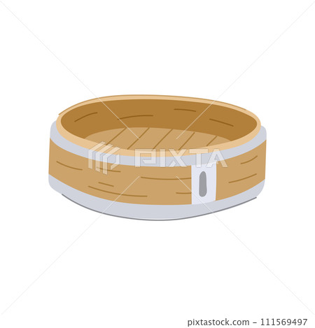 basket bamboo steamer cartoon vector illustration 111569497