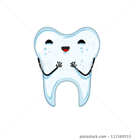 happy tooth character cartoon vector illustration 111569553