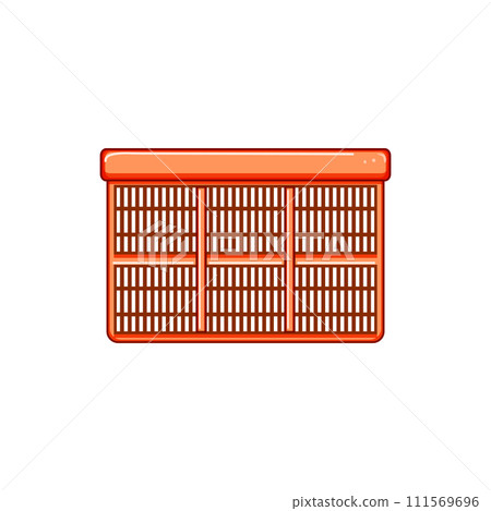 isometric plastic crate cartoon vector illustration 111569696
