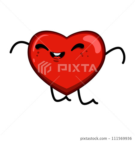 face heart character cartoon vector illustration 111569936