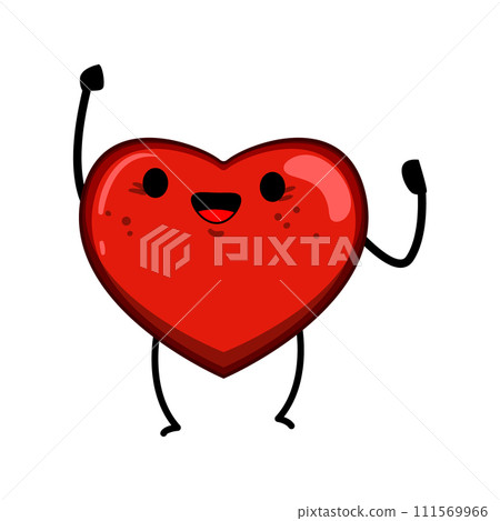 cute heart character cartoon vector illustration 111569966