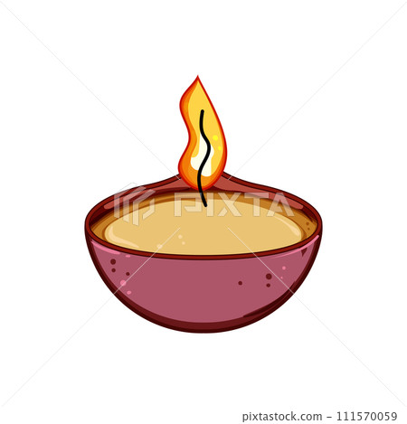greeting diwali lamp cartoon vector illustration 111570059