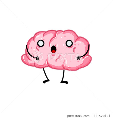 sticker brain character cartoon vector illustration sticker brain character cartoon vector illustration 111570121