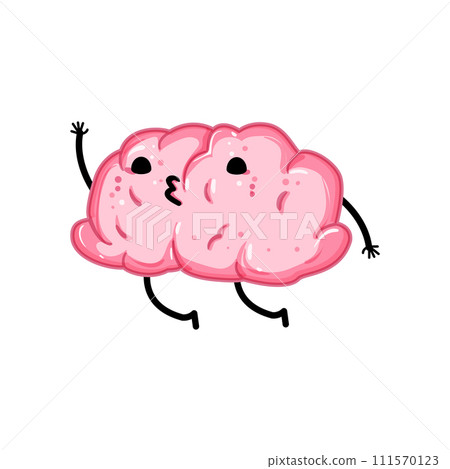 comic brain character cartoon vector illustration 111570123