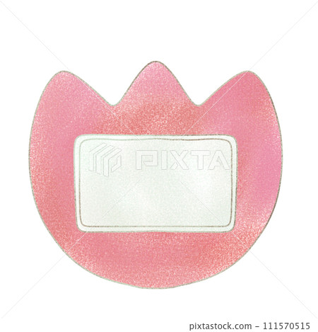 粉紅水彩鬱金香姓名牌 111570515