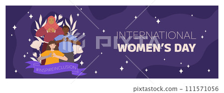 IWD Inspire Inclusion campaign, International Women's Day 2024 Horizontal banner template features a diversity of women making heart gesture with their hands. Vector illustration flat style IWD Inspire Inclusion campaign, International Women's Day 2024 Horizontal banner template features a diversity of women making heart gesture with their hands. Vector illustration flat style 111571056