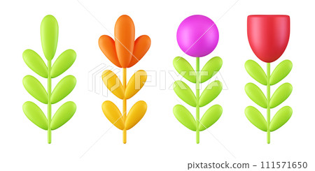 Vector flower 3d icon. Vector flower 3d icon. 111571650