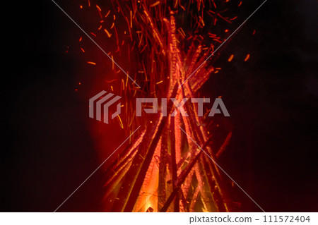 huge night fire on holiday 111572404