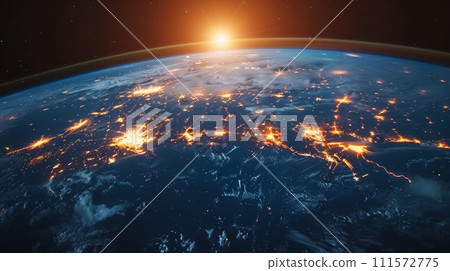 AI-generated content. Internet, IoT, cyberspace, global business, innovations, big data science, digital finance, blockchain. Elements from NASA. 111572775