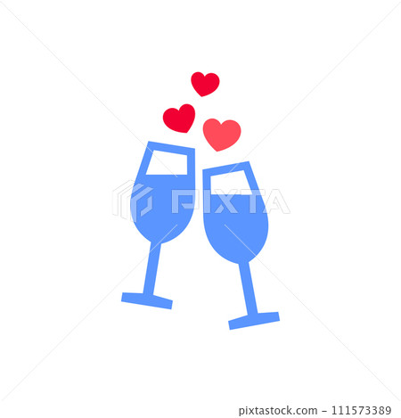 Love icon or Valentines day, holiday sign designed for celebration, vector symbol trendy modern style 111573389