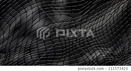 Reptile skin embossed in black with an unending pattern Reptile skin embossed in black with an unending pattern 111573423