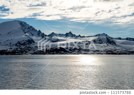 Arctic landscape with beautiful lighting in Svalbard Arctic landscape with beautiful lighting in Svalbard 111573788