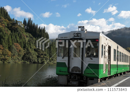 train running by the lake train running by the lake 111573843