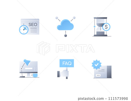 Office and business - flat design style icons set Office and business - flat design style icons set 111573998