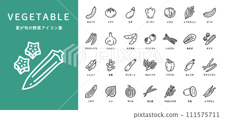 夏季時令蔬菜圖標集 111575711