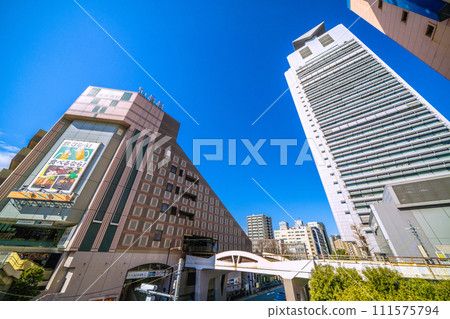 Japan's Tokyo cityscape View of Tokyo Metro Marunouchi Line/Namboku Line "Korakuen Station" and Bunkyo Ward Office, etc. = February 14th 111575794