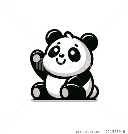 坐著的熊貓的插圖 111575946