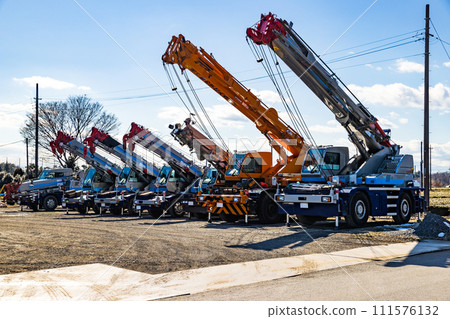 Heavy equipment rough terrain crane 111576132