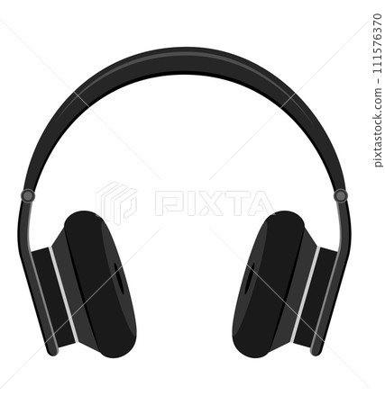 realistic black headphones stock vector illustration 111576370