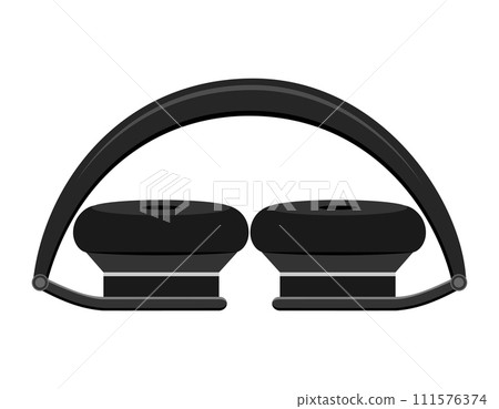 realistic black headphones stock vector illustration 111576374
