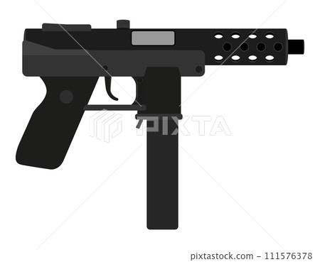 submachine machine hand gun weapons stock vector illustration 111576378