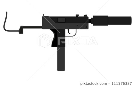 submachine machine hand gun weapons stock vector illustration 111576387