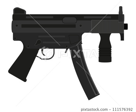submachine machine hand gun weapons stock vector illustration 111576392