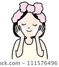 Illustration of a woman cleansing foam 111576496