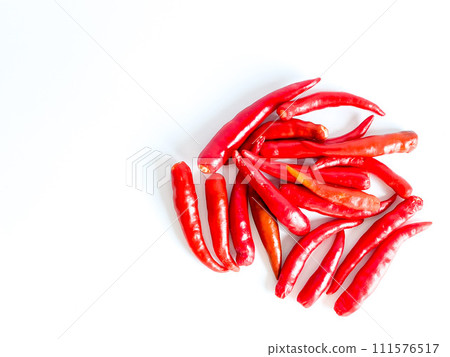 Fresh red chili and space for text on wooden background 111576517