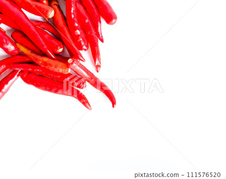 Fresh red chili and space for text on wooden background Fresh red chili and space for text on wooden background 111576520