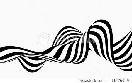Abstract wave background, black and white wavy stripes or lines design. 111576939